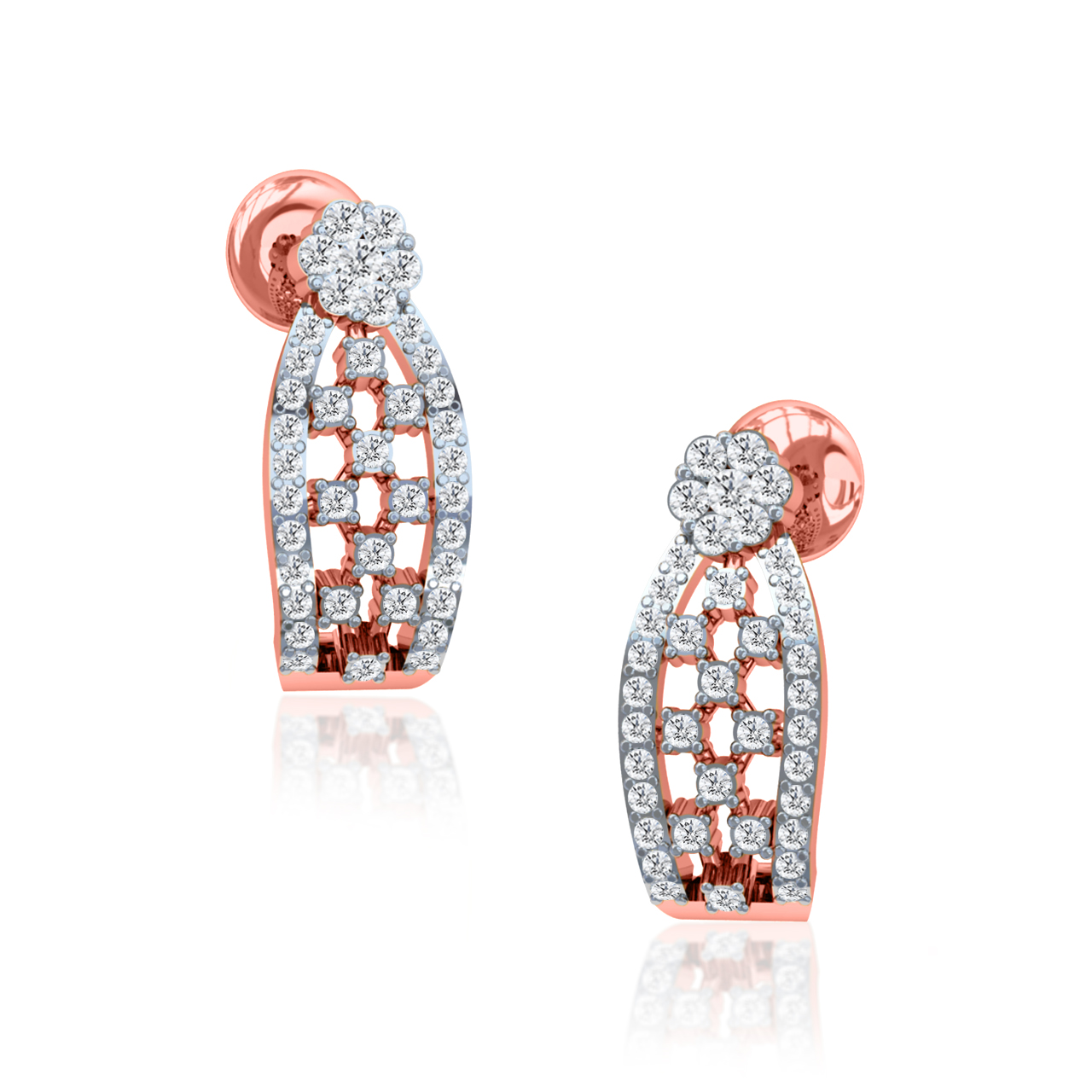 Luca Round Diamond Bali Earrings